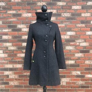Soia & Kyo Asymmetrical Tweed Wool Blend Coat